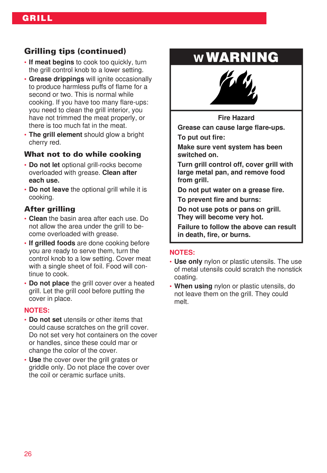 Whirlpool RC8700ED warranty What not to do while cooking 