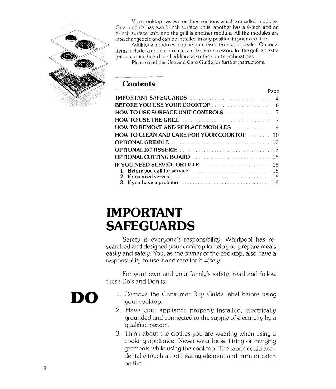 Whirlpool RC8800XKH, RC8300XKH manual Safeguards 