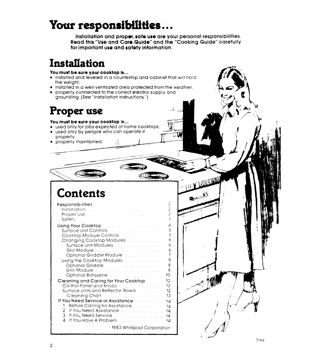 Whirlpool RC88OOXP warranty Your responstbilitfrs l l 