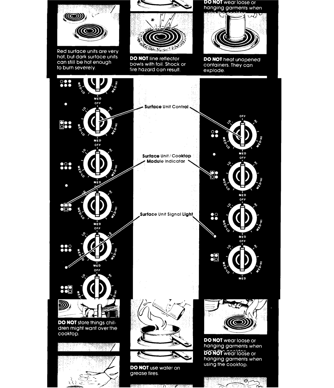 Whirlpool RC88OOXP warranty Using your cooktop 