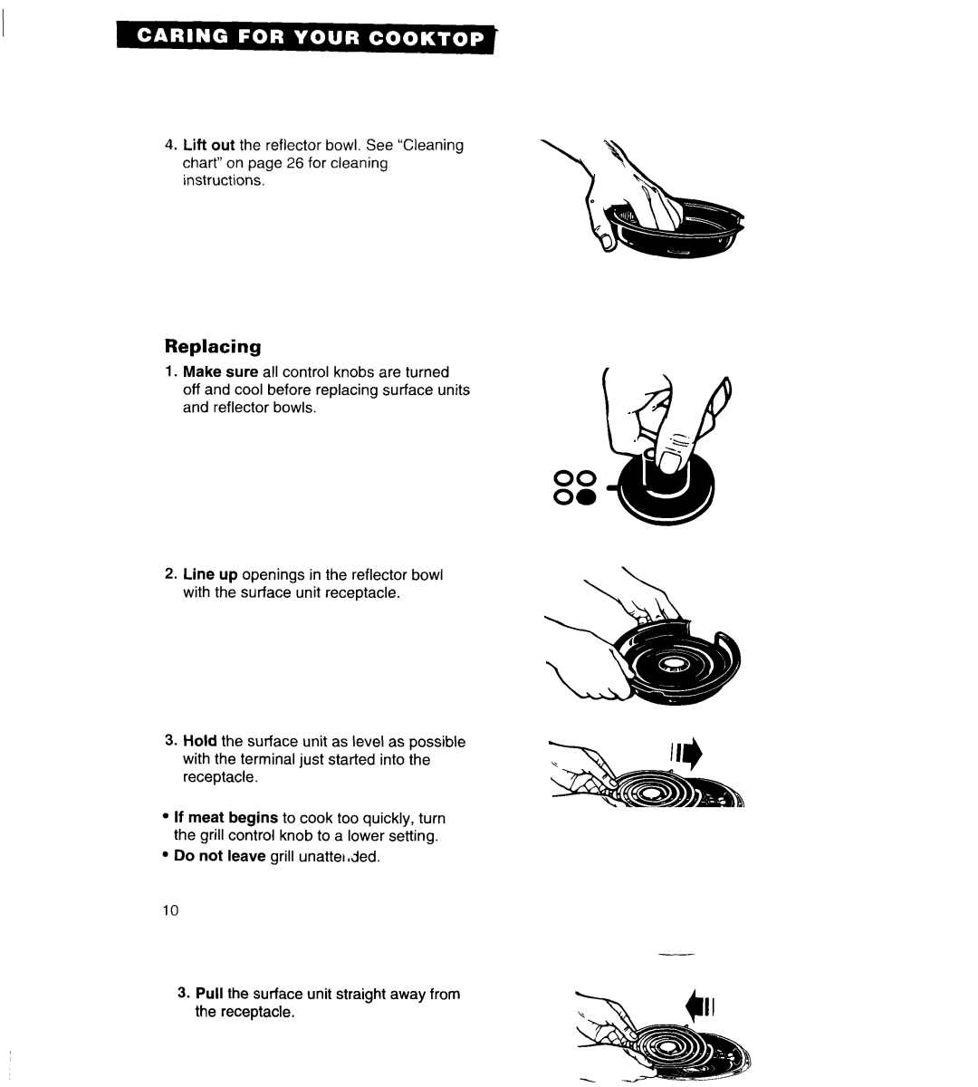 Whirlpool RC8900XA, RC8920XA important safety instructions Replacing 