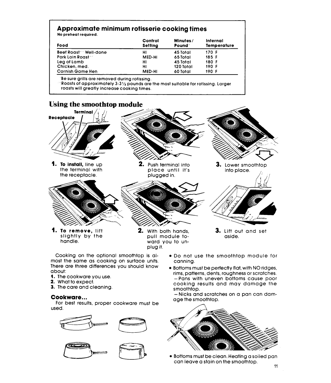 Whirlpool RC8900XMH manual fT3, Using the smoothtop 