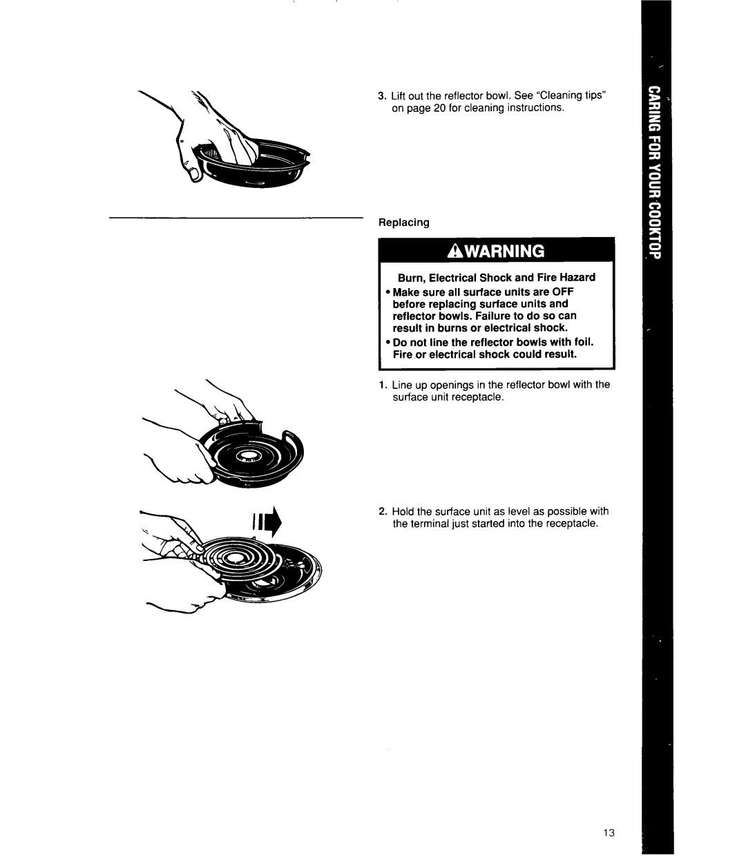 Whirlpool RC8900XX manual Replacing Burn, Electrical Shock and Fire Hazard 