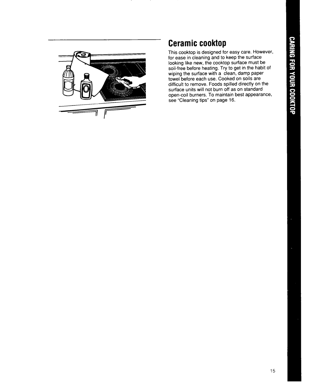 Whirlpool RC8900XX manual Ceramiccooktop 