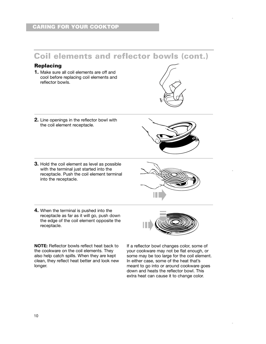 Whirlpool RCS3614G, RCS2012G, RCS2002G, RCS3014G, RCS3004G important safety instructions Replacing 