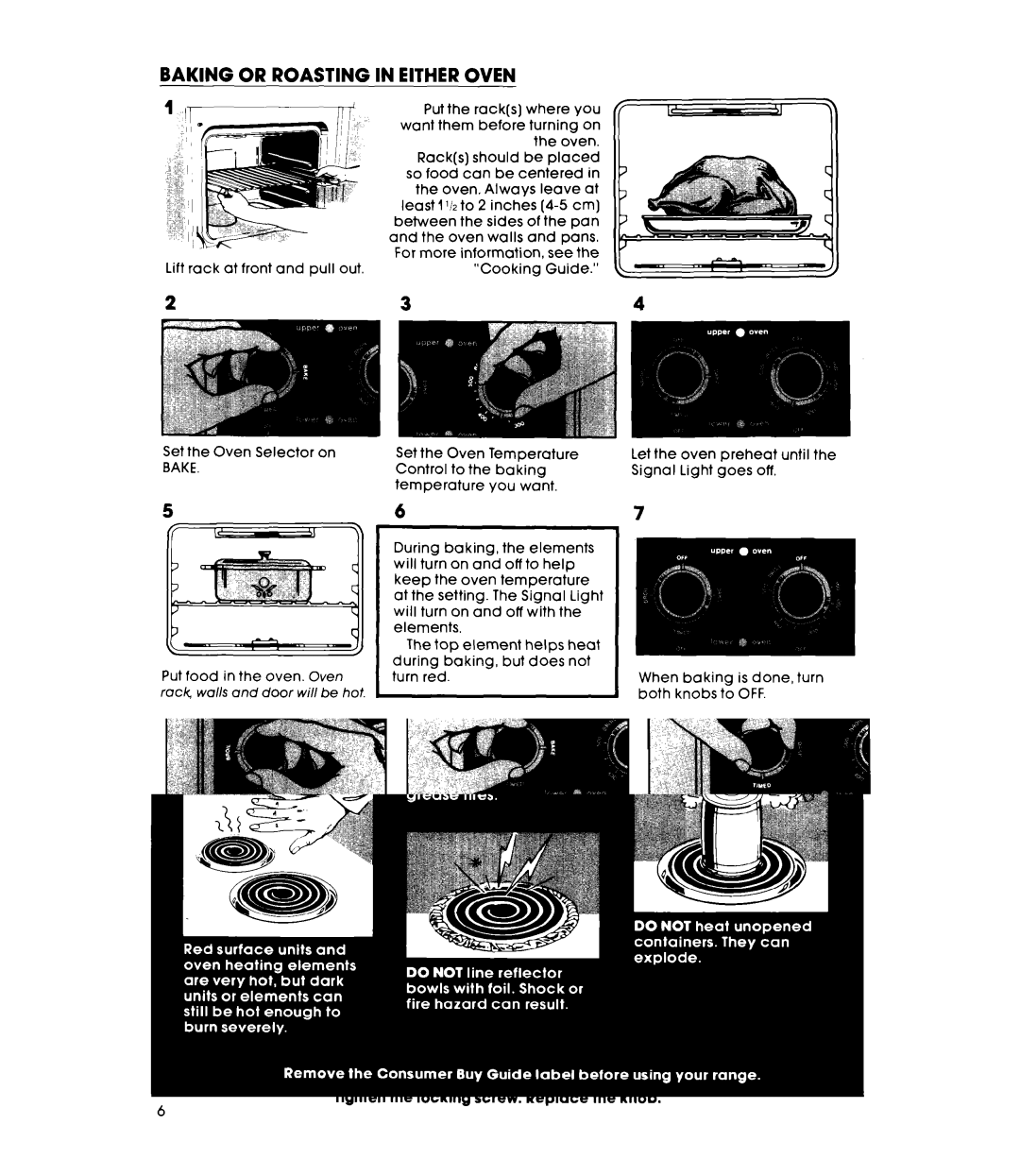 Whirlpool RE953PXKT0 warranty Baking or Roasting in Either Oven, Adjusting the Oven Temperature Control 