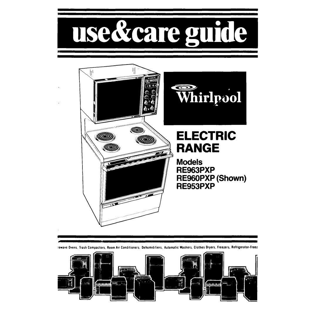 Whirlpool RE960PXP, RE953PXP, RE963PXP manual 