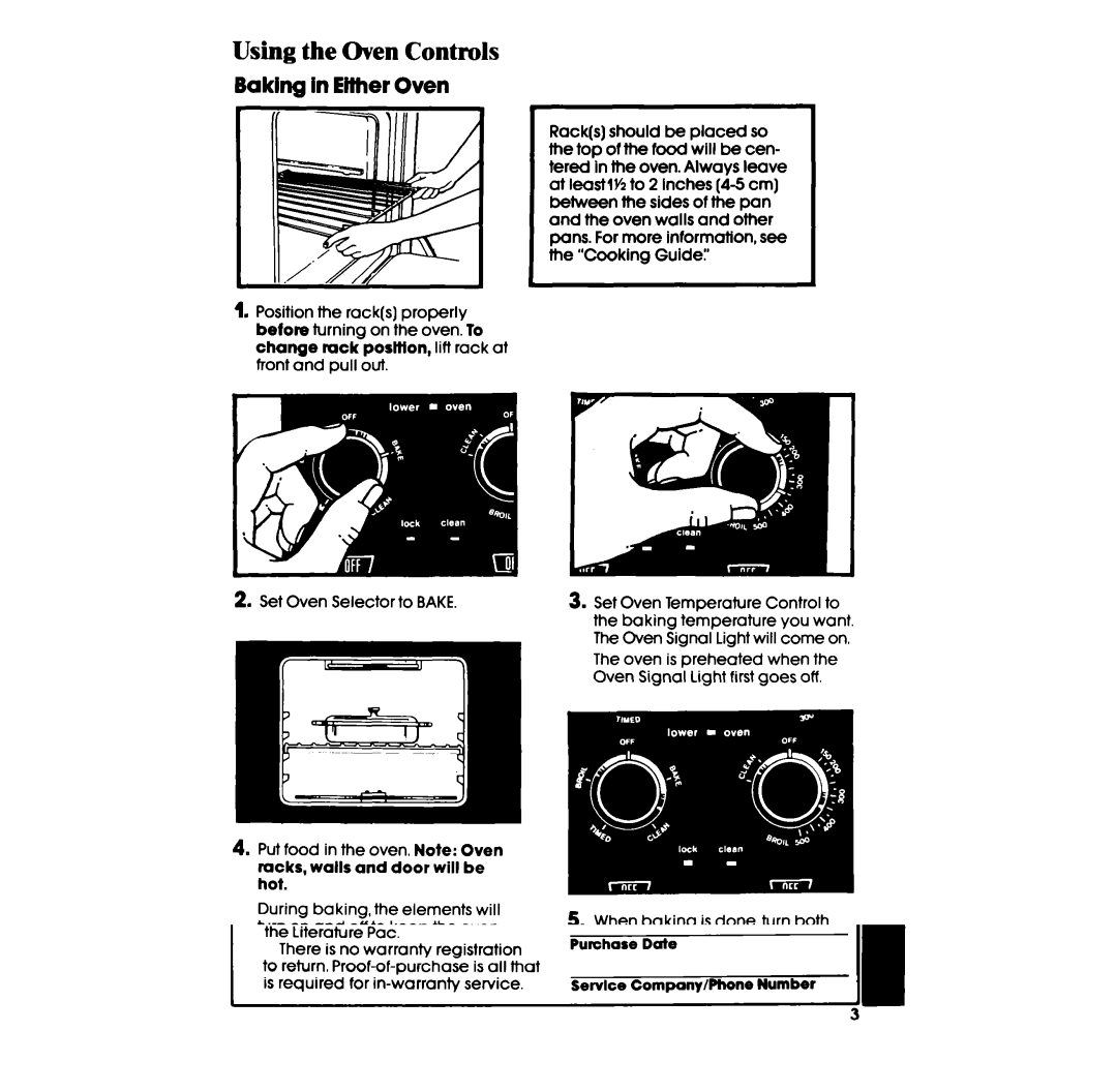 Whirlpool RE963PXP, RE953PXP, RE960PXP manual Using the Oven Controls, Baking in Either Oven 