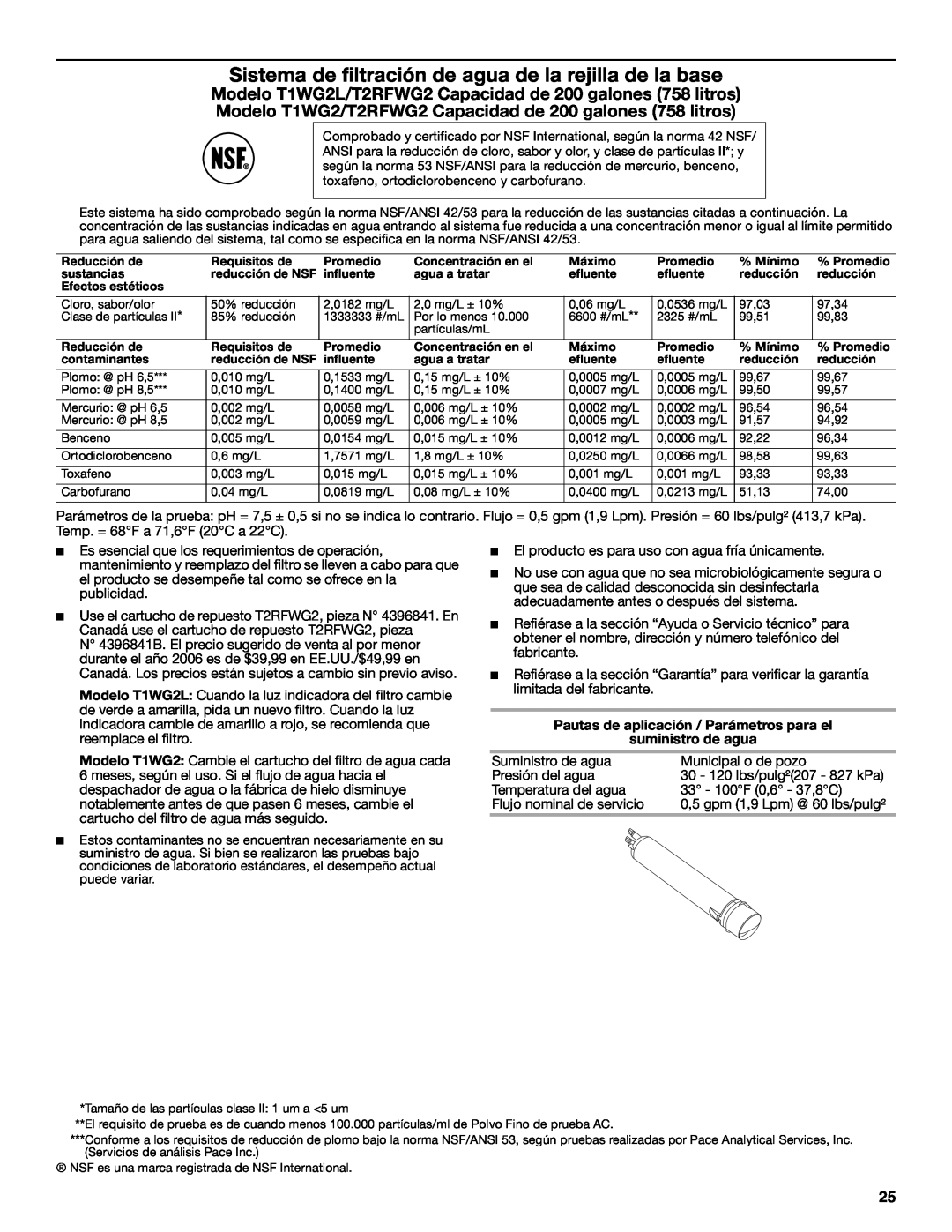 Whirlpool REFRIGERATOR USE & CARE GUIDE warranty Modelo T1WG2L/T2RFWG2 Capacidad de 200 galones 758 litros 