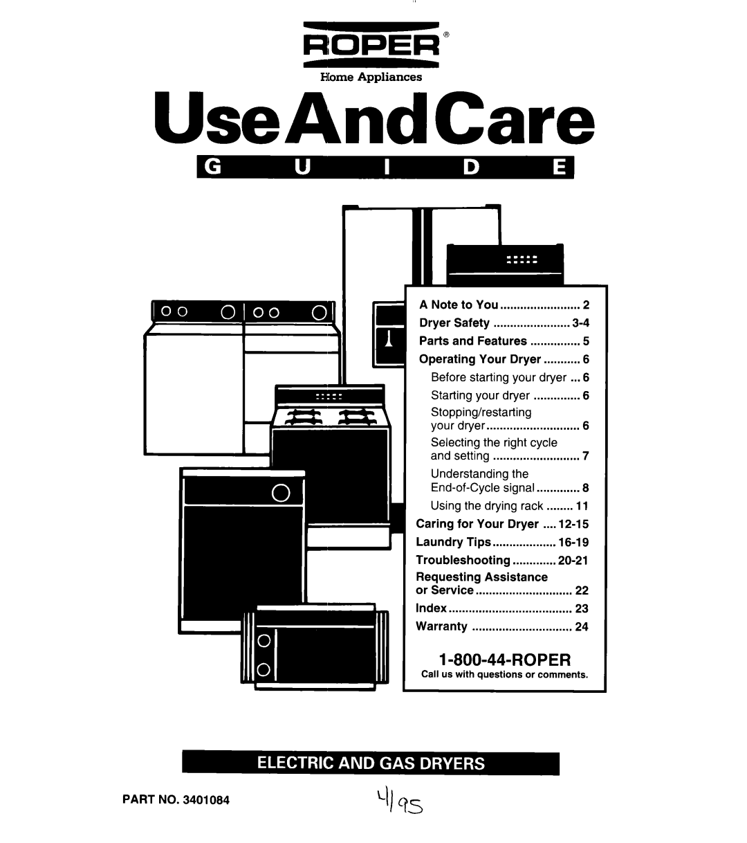 Whirlpool REL3612BW2 warranty UseAndCare 