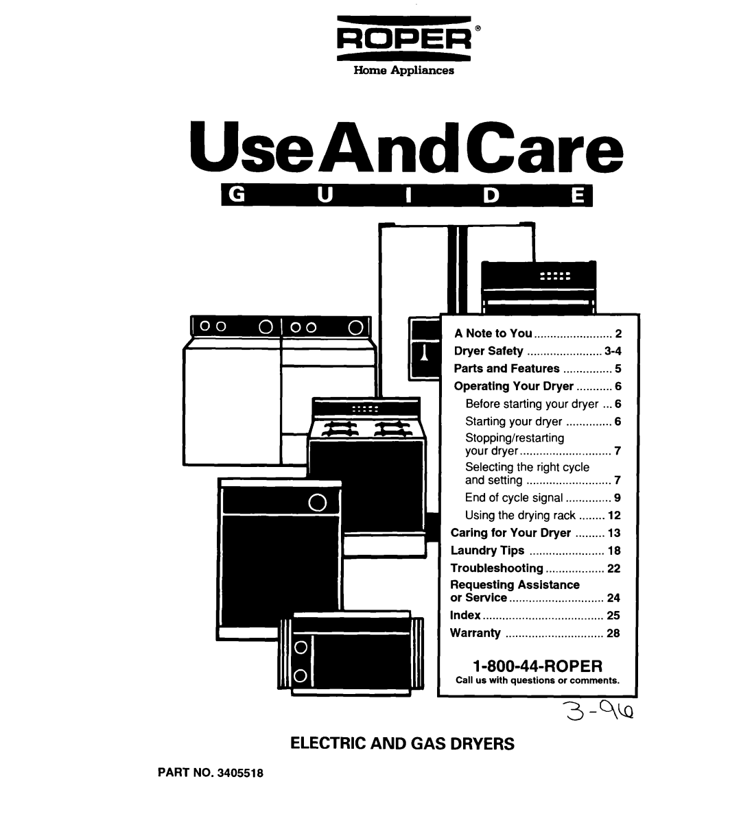 Whirlpool REX3615EW0 warranty UseAndCare 