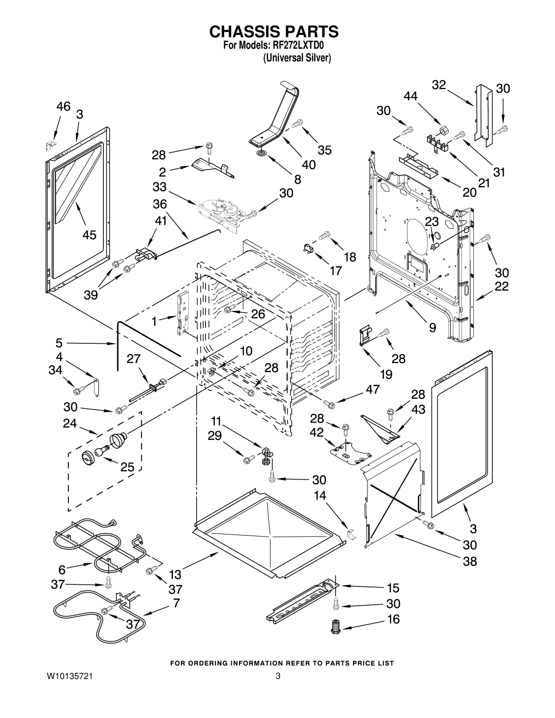 Whirlpool RF272LXTD0 owner manual Chassis Parts 