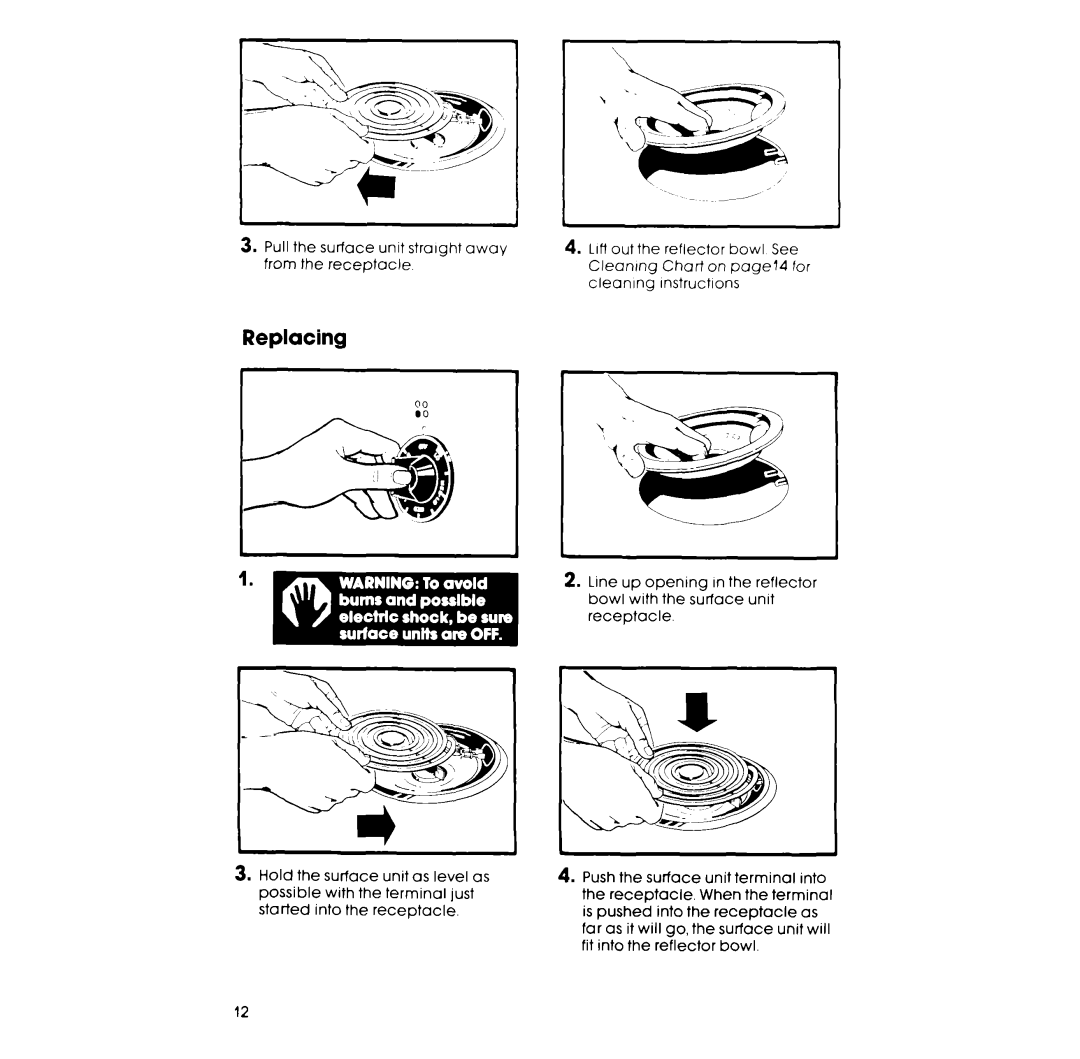 Whirlpool RF3020XP, RF302BXP manual Replacing 