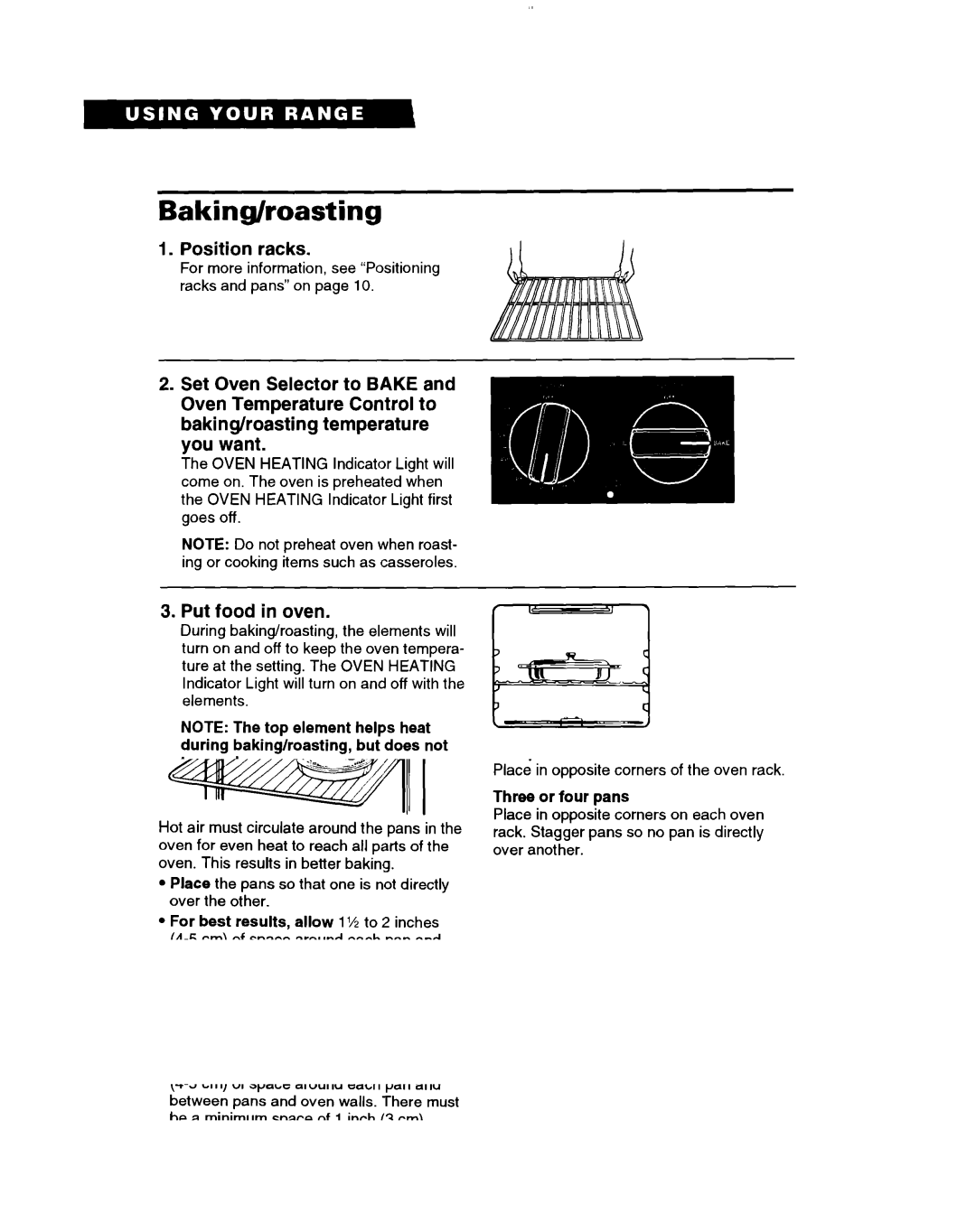 Whirlpool RF302BXD, RF305PXD, RF3020XD manual Baking/roasting, Put food in oven 