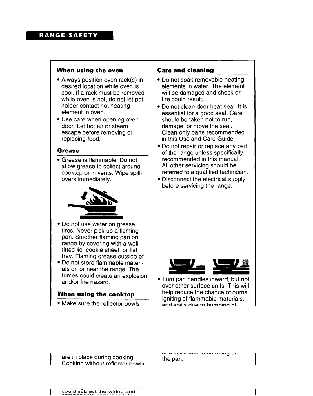 Whirlpool RF302BXD, RF305PXD, RF3020XD manual Disconnect the electrical supply before servicing the range 