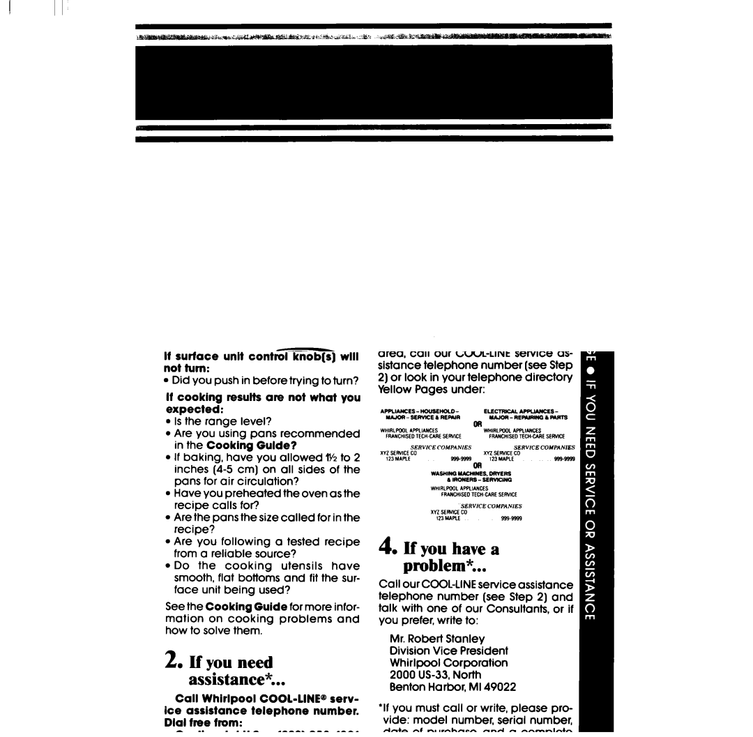 Whirlpool RF303BXP manual Rices Making your world a little easier Whlrlpool Corpomtlon 