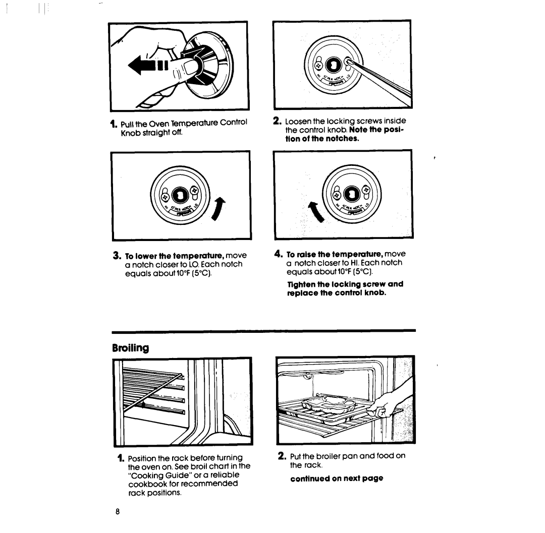 Whirlpool RF303BXP manual Broiling 