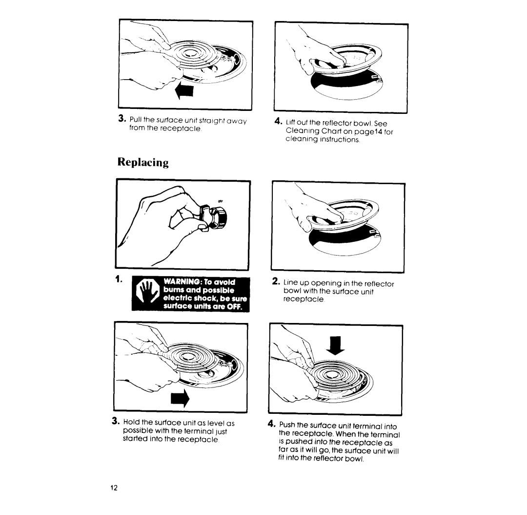 Whirlpool RF305EXP, RF302EXP manual Replacing 