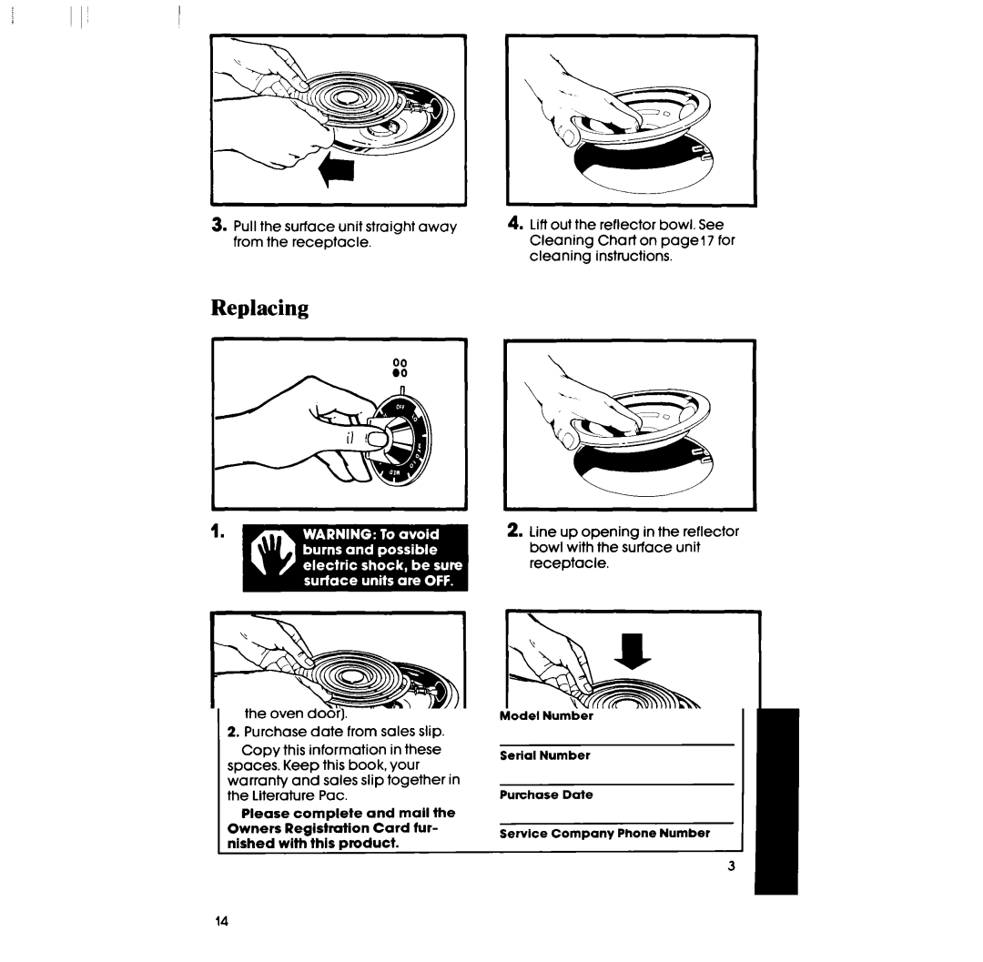 Whirlpool RF306BXP manual Replacing 