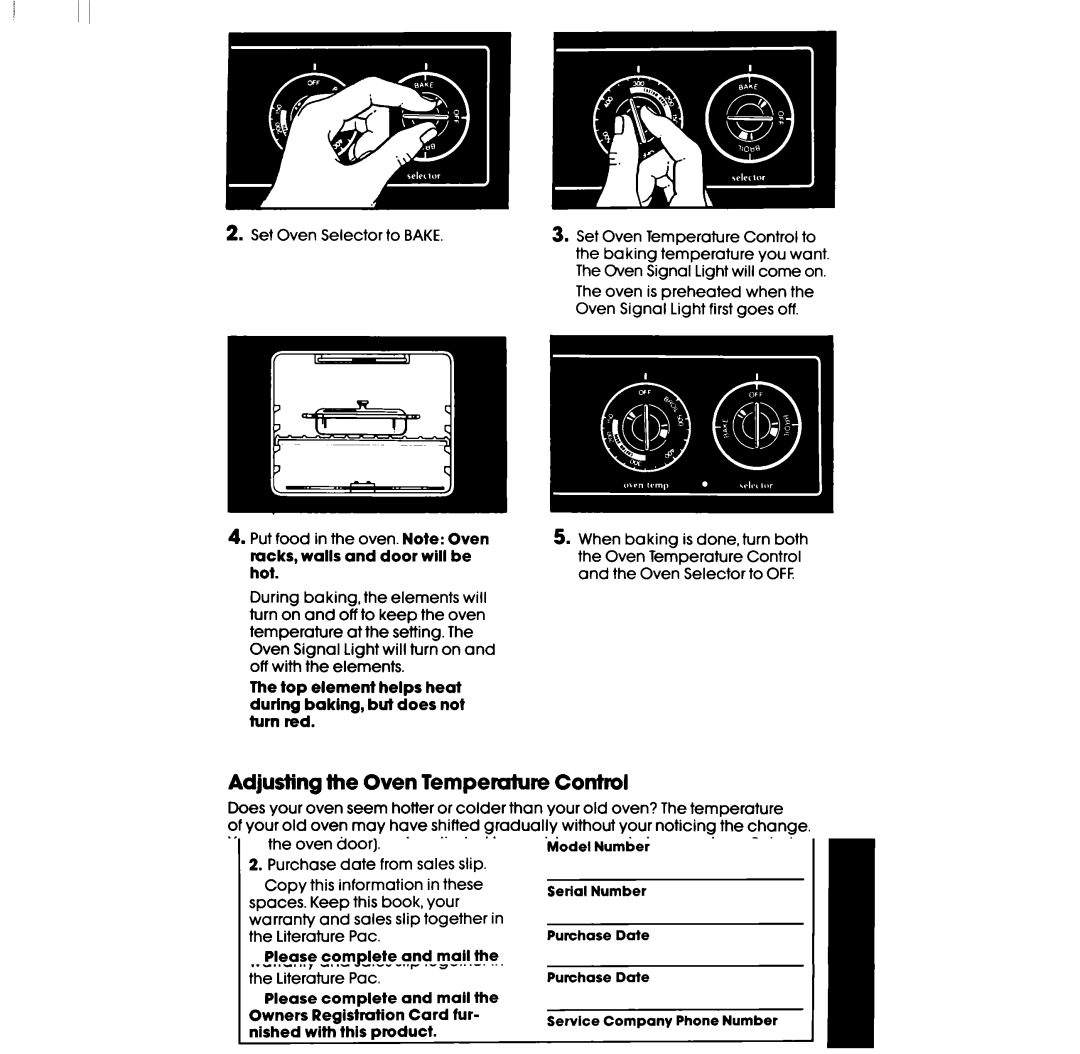 Whirlpool RF306BXP manual Adjusting the Oven Temperature Control 