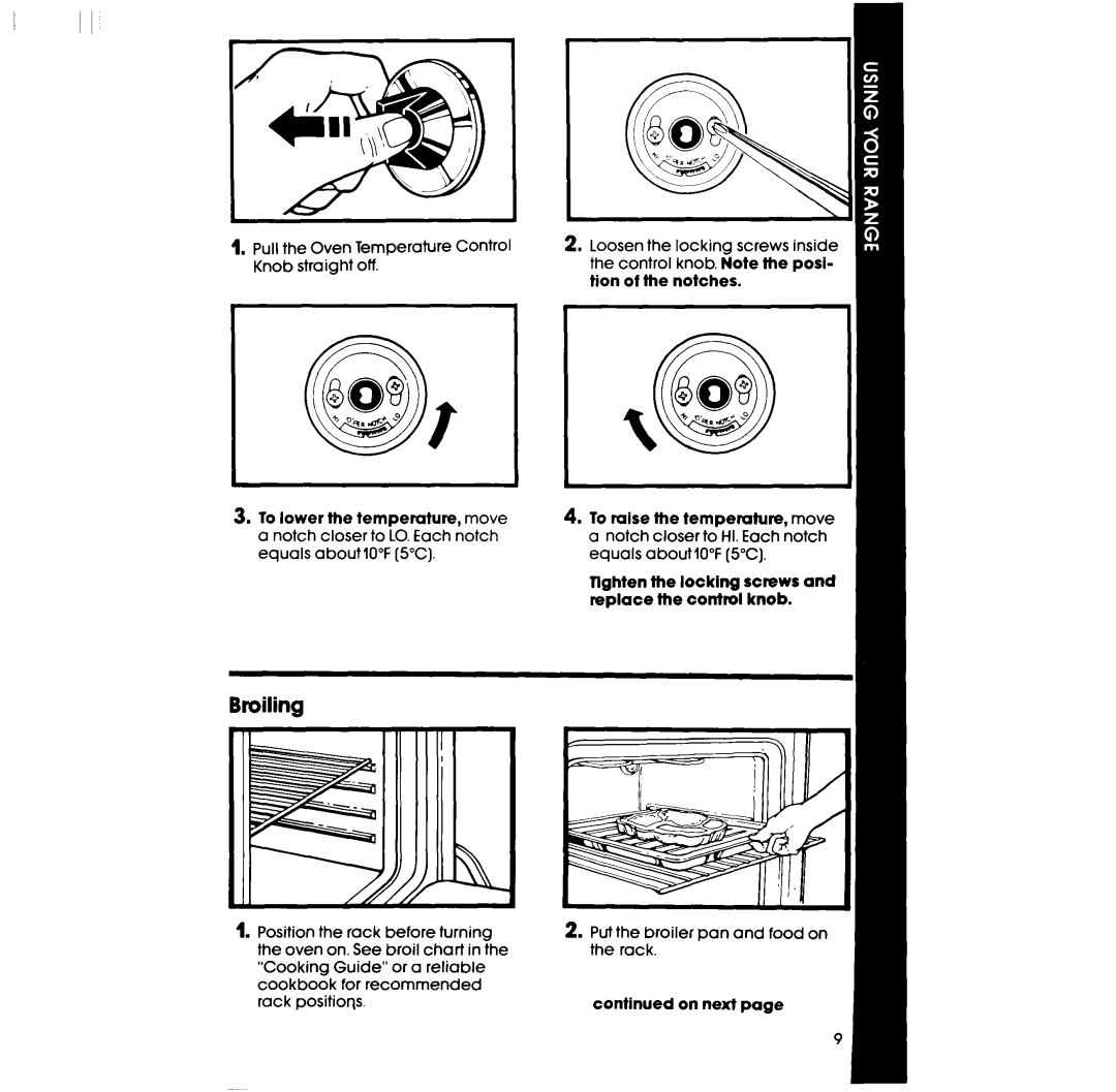 Whirlpool RF306BXP manual Broiling 