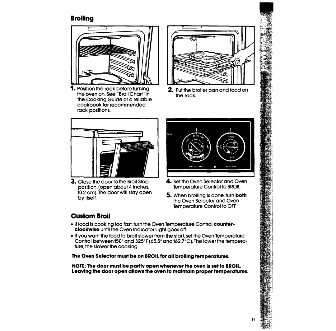 Whirlpool RF306BXV manual Broiling, Custom Broil 