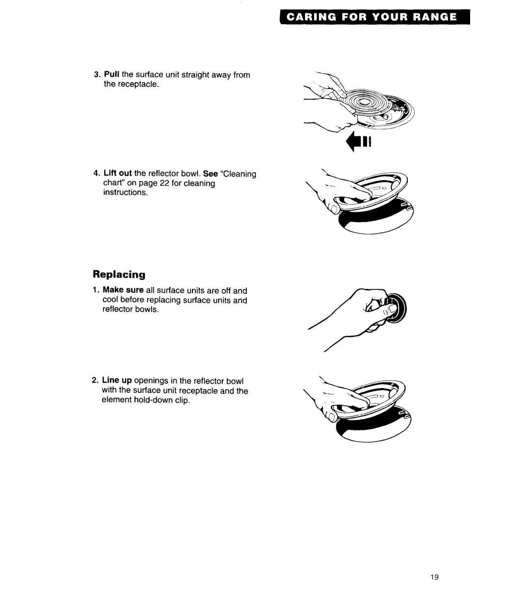 Whirlpool RF310BXY important safety instructions Replacing 