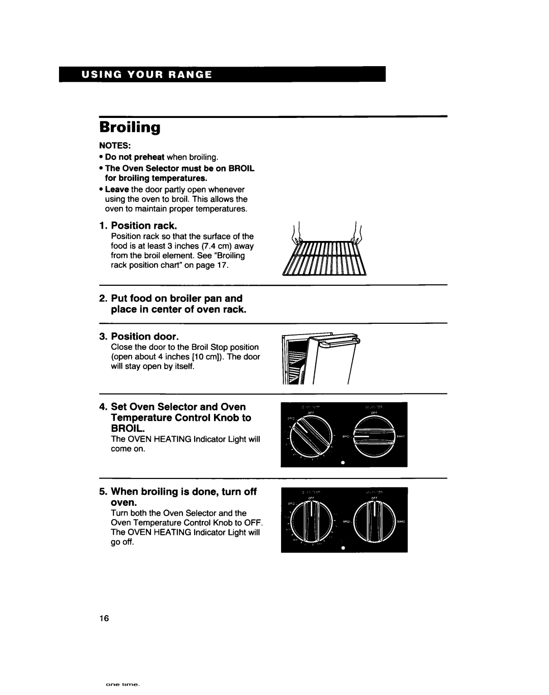 Whirlpool RF310PXD warranty Broiling, Oven Heating Indicator Light will come on 