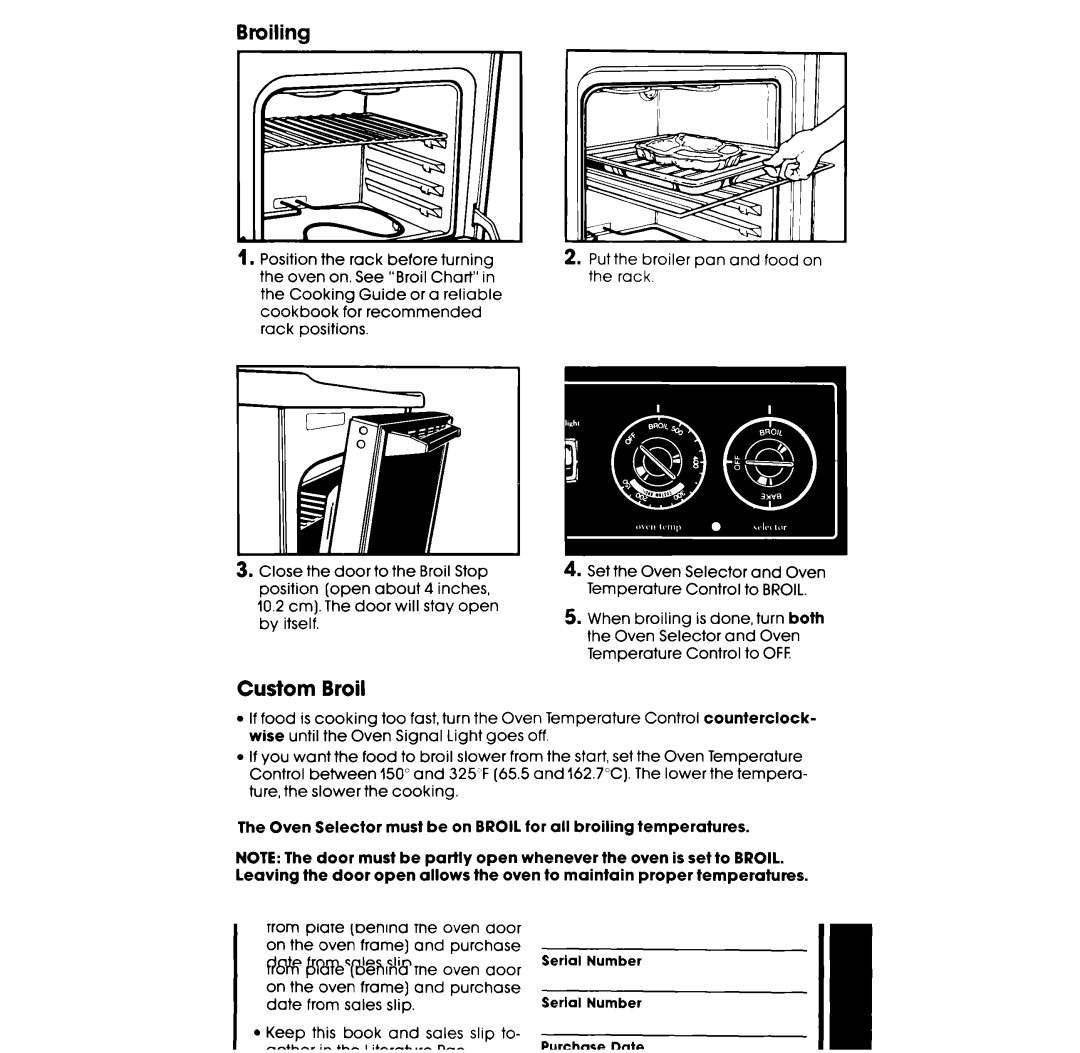 Whirlpool RF310PXV, RF313PXVT, RF3100XV manual Custom Broil 