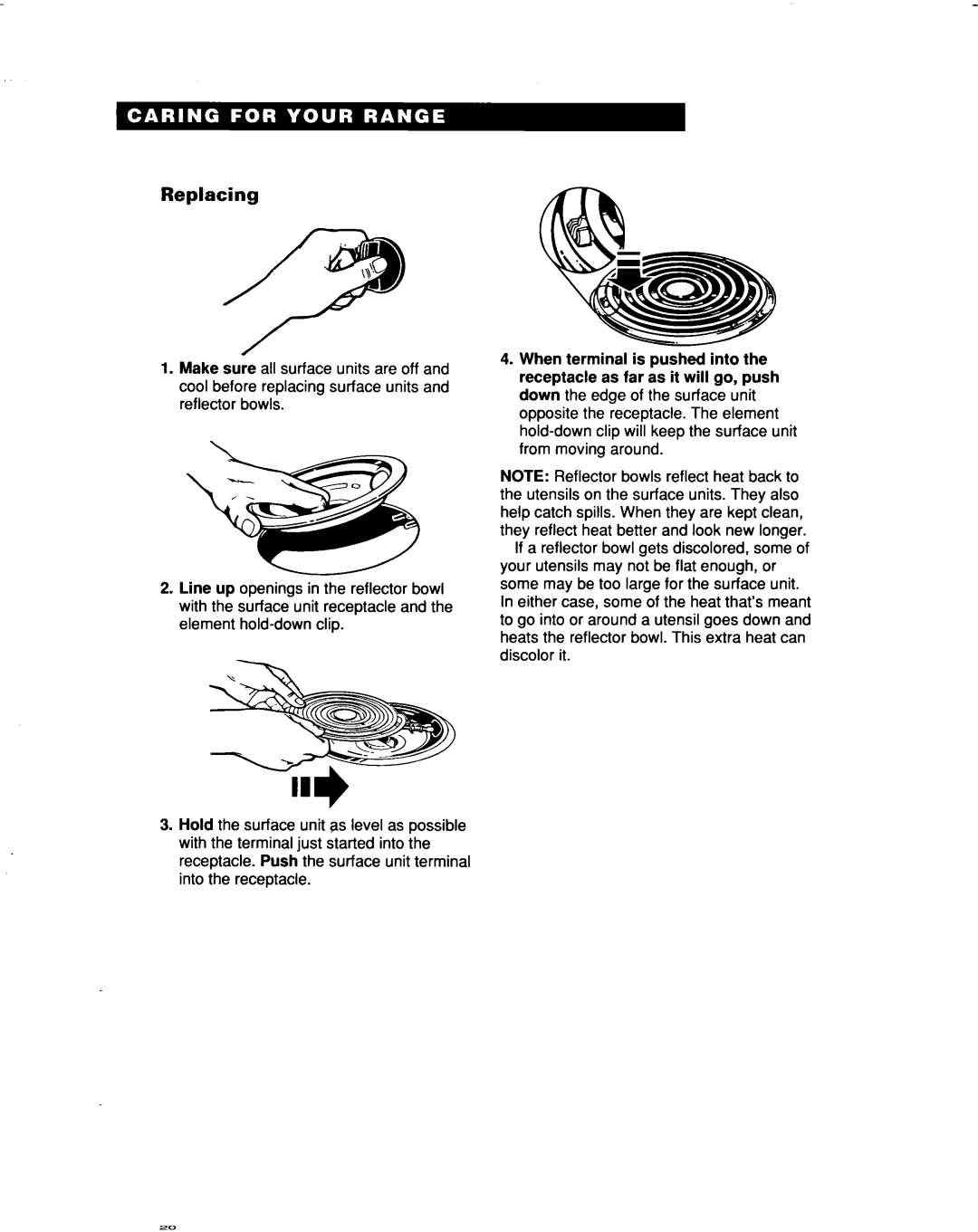 Whirlpool RF315PXD manual Replacing 