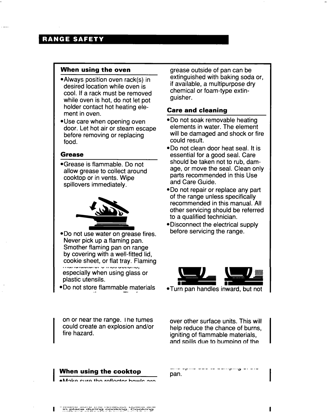 Whirlpool RF315PXD manual @Disconnect the electrical supply before servicing the range 