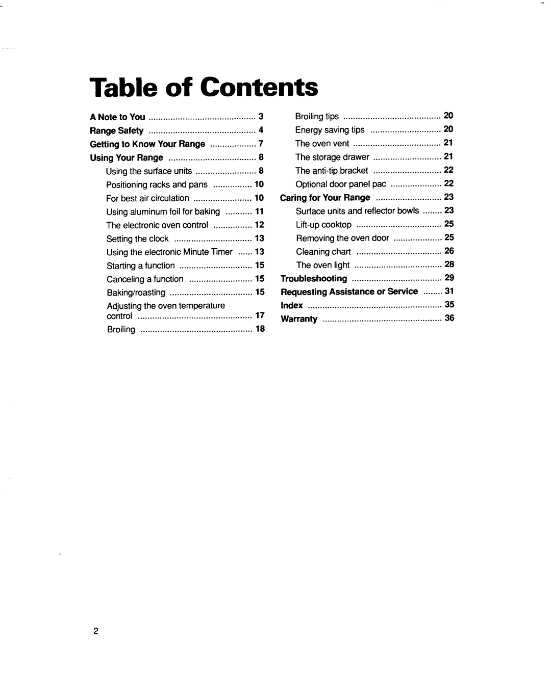 Whirlpool RF315PXD manual Contents 