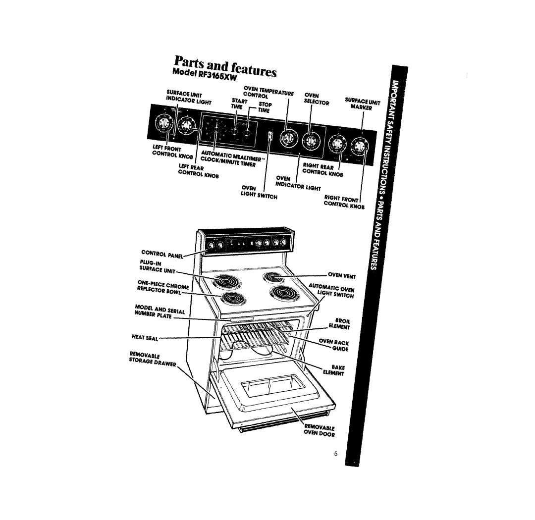 Whirlpool RF3165XW manual CO~ROL Knob 