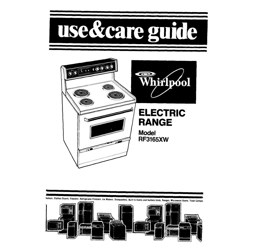 Whirlpool manual Model RF3165XW, Electric Range 