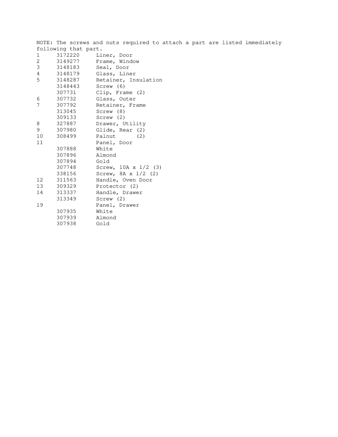 Whirlpool RF3165XWW2 manual 