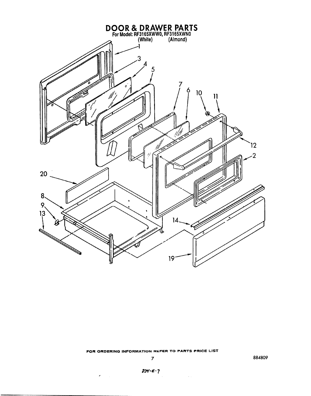 Whirlpool RF3165XWWO manual 