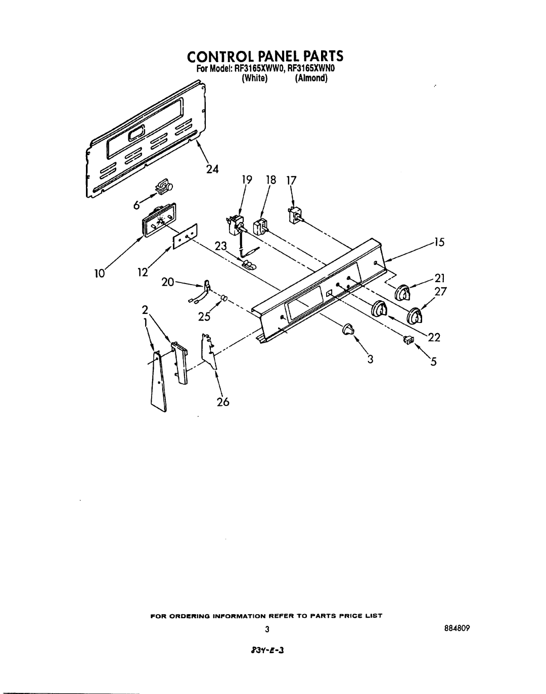 Whirlpool RF3165XWWO manual 