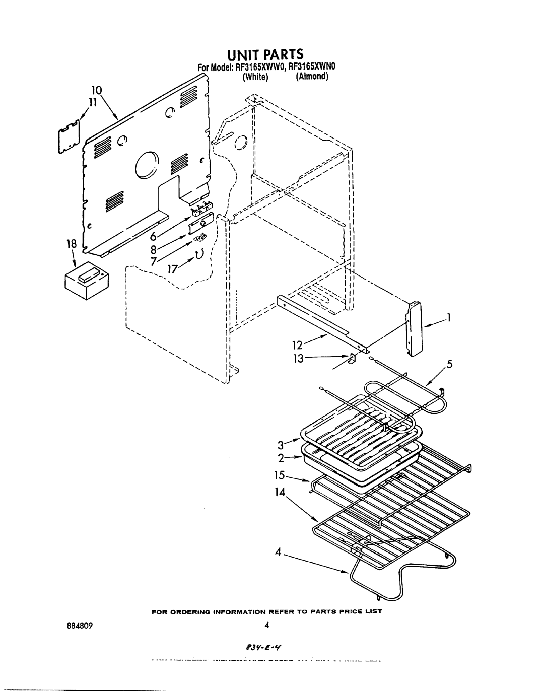 Whirlpool RF3165XWWO manual 