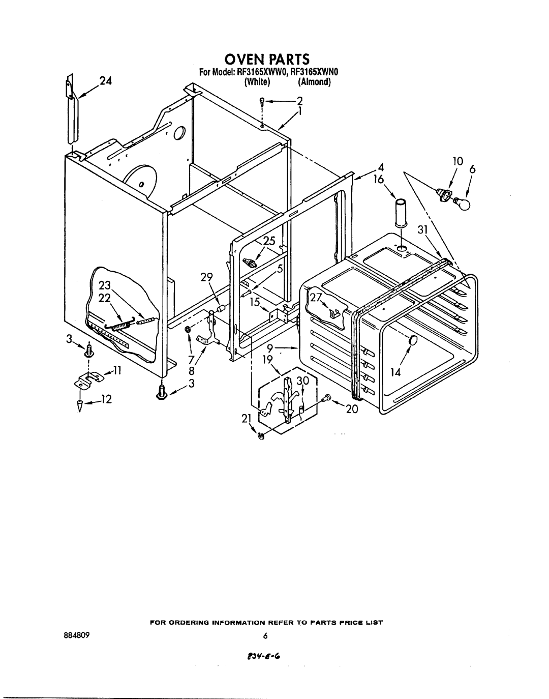 Whirlpool RF3165XWWO manual 