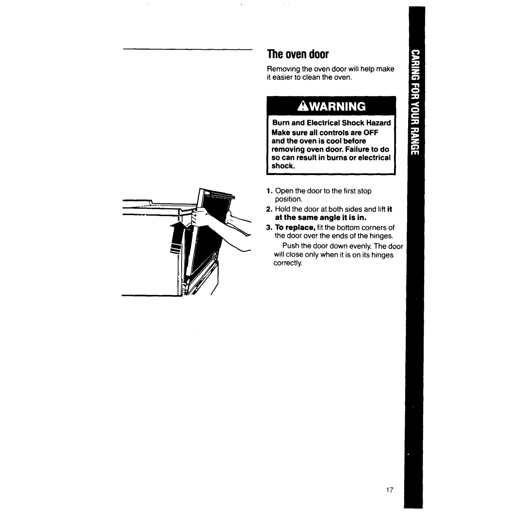 Whirlpool RF316Pxx manual Theovendoor 