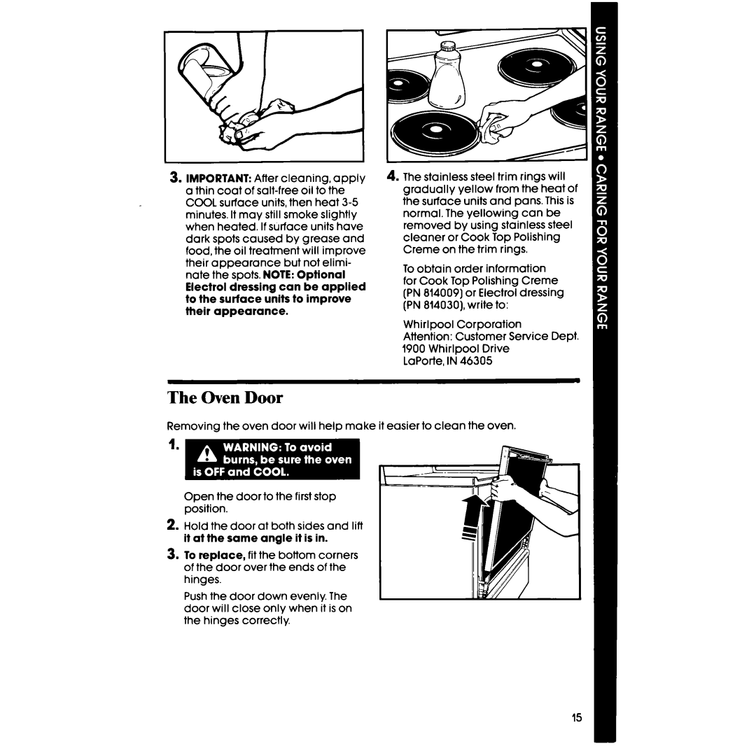 Whirlpool RF317PXV manual Oven Door 