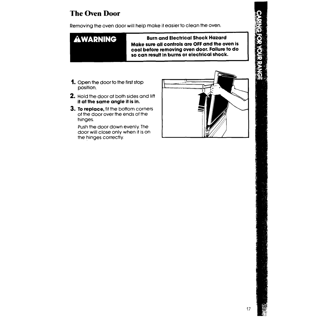 Whirlpool RF317PXW manual Oven Door 