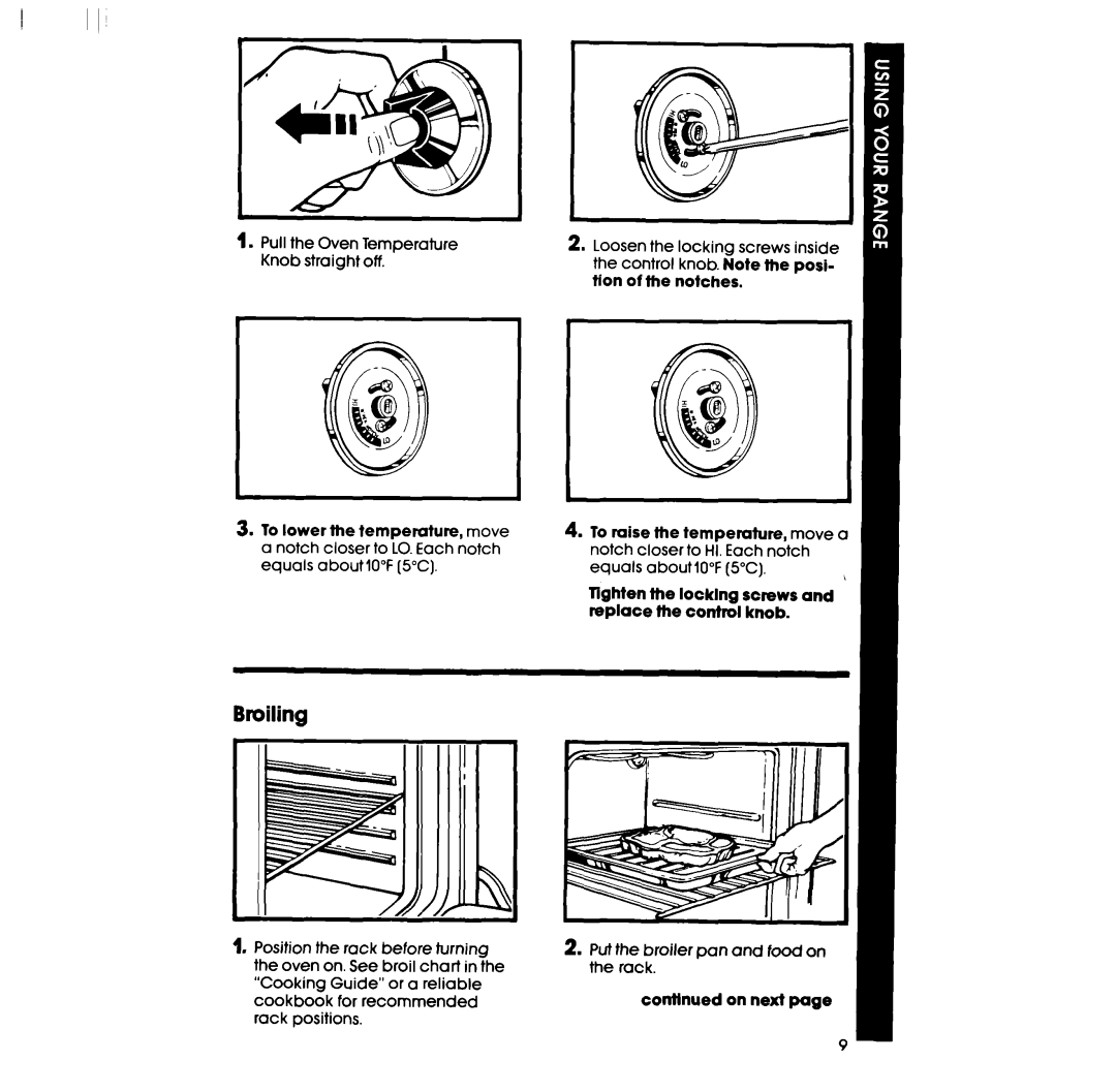 Whirlpool RF31OOXP, RF313PXPT, RF310PXP manual Broiling 