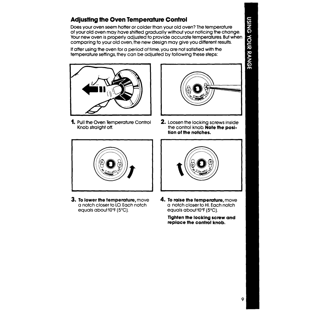 Whirlpool RF327PXP manual Oven Temperature, Control 