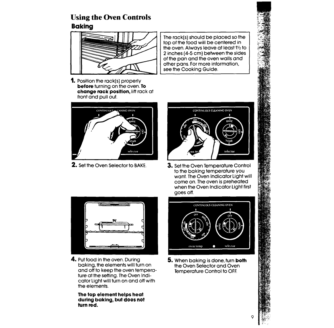 Whirlpool RF327PXV manual Using the Oven Controls, Baking 