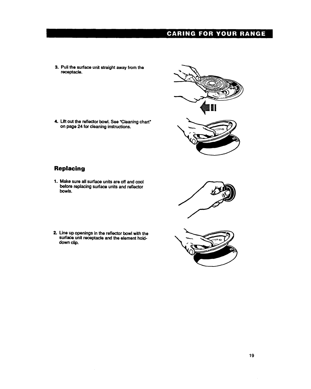 Whirlpool RF330PXY manual Replacing 