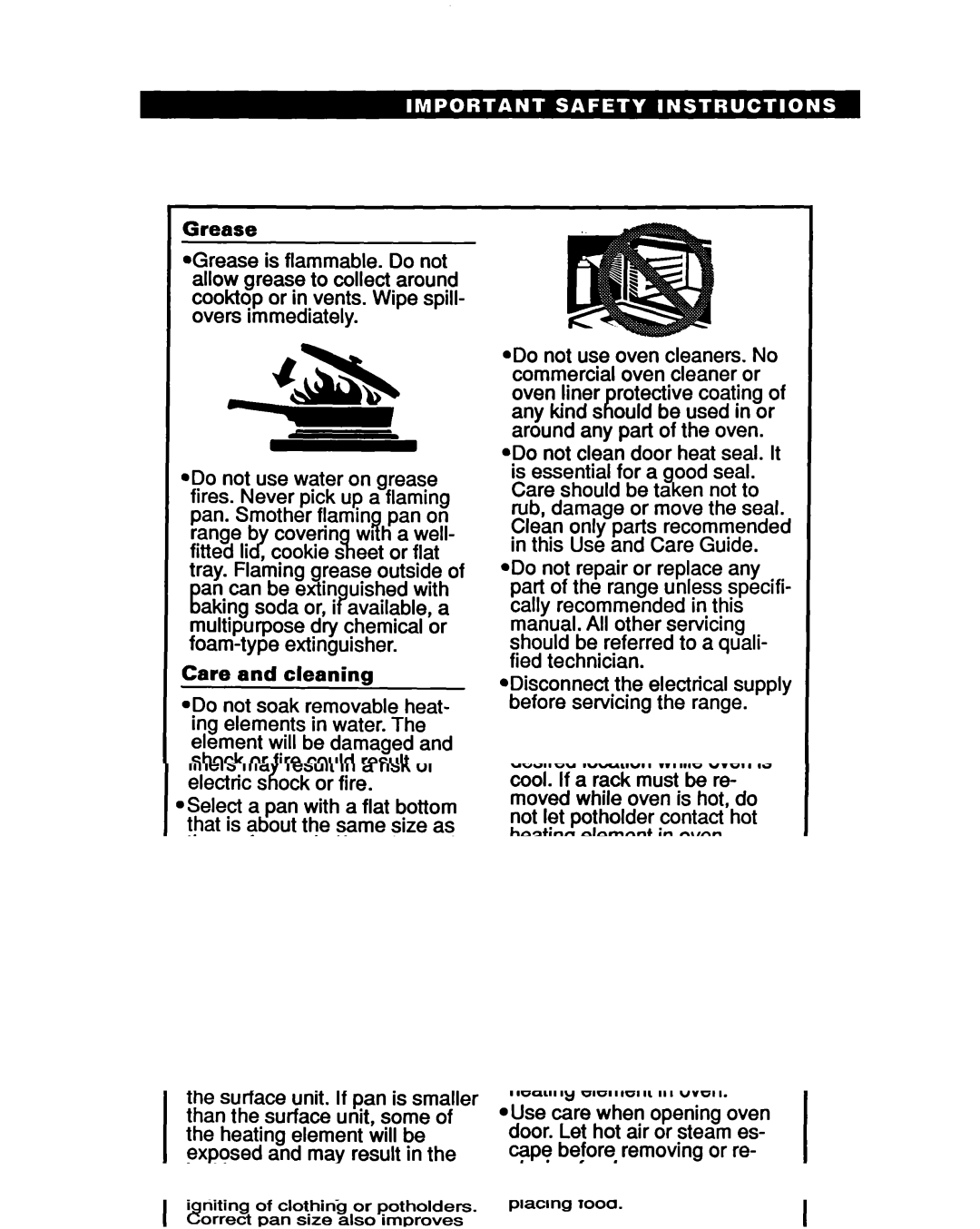 Whirlpool RF330PXY manual An can be extin uished with 