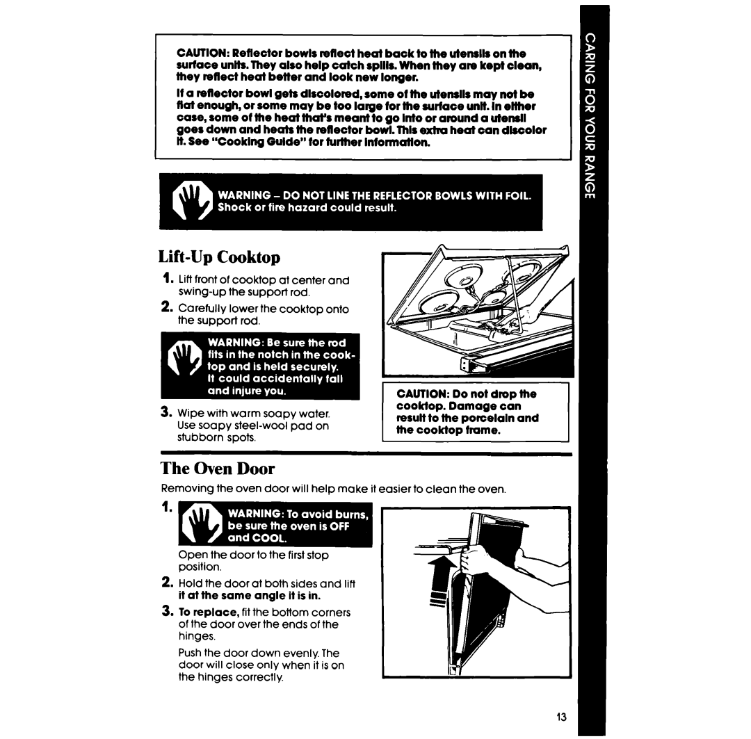 Whirlpool RF332BXP manual Oven Door 