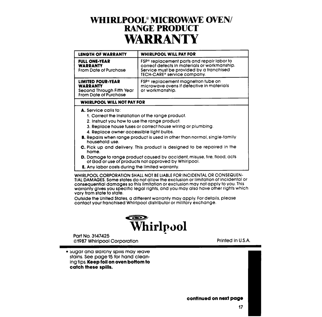 Whirlpool RF332BXP manual TLlpool 