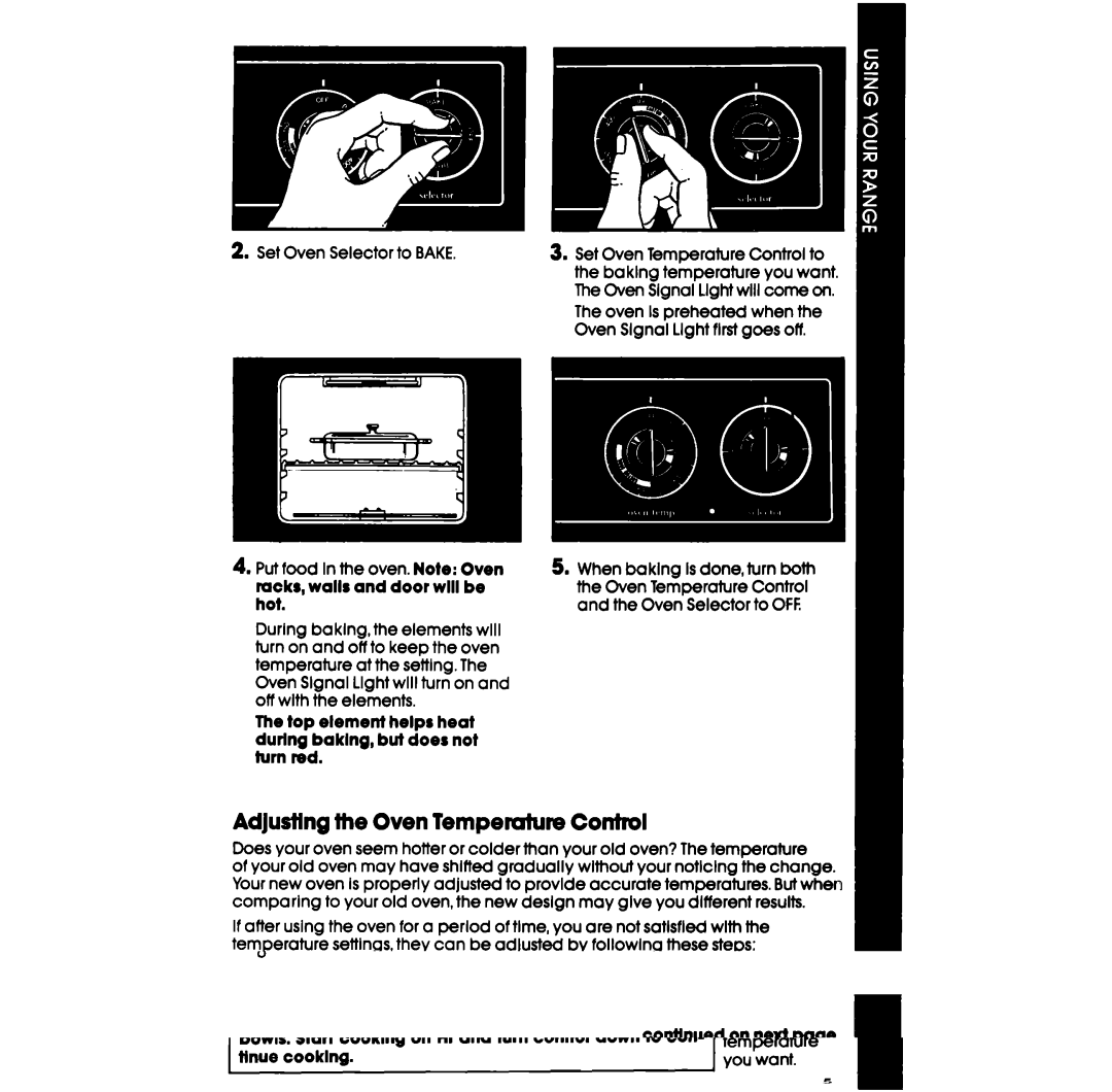 Whirlpool RF332BXP manual AdJustlng the Oven Temperatuw Control 